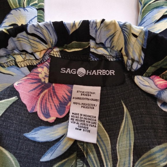 Sag Harbor Tropical Print Wide-Leg Pants - Picture 2 of 4